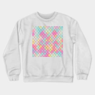 MULTICOLORED DIAMOND DESIGN, PASTEL COLOR, DIAMOND PATTERN Crewneck Sweatshirt